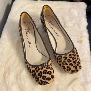 Bettye Muller heels! Size 8.5M! Leopard print! Real fur from calf!
